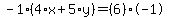 -1%2A%284%2Ax%2B5%2Ay%29=%286%29%2A-1