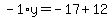 -1%2Ay=-17%2B12