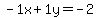 -1+x+%2B+1+y+=+-2