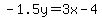 -1.5y=3x-4