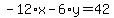 -12*x-6*y=42