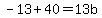 -13%2B+40+=+13b