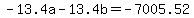 -13.4a+-+13.4b+=+-7005.52