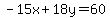 -15x+18y=60