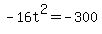 -16t^2 = -300