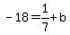 -18+=+1%2F7+%2B+b