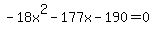 -18x%5E2-177x-190=0
