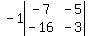 -1abs(matrix(2,2,
   -7,  -5,
  -16,  -3))