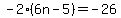 -2%2A%286n-5%29=-26