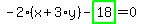 -2%2A%28x%2B3%2Ay%29-highlight_green%28+18+%29=0
