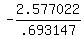 -2.577022/.693147