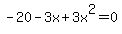 -20-3x+3x^2=0