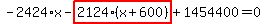-2424%2Ax-highlight_red%28+2124%2A%28x%2B600%29+%29%2B1454400=0