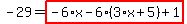 -29=highlight_red%28+-6%2Ax-6%2A%283%2Ax%2B5%29%2B1+%29