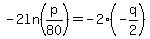 -2ln%28p%2F80%29=-2%28-q%2F2%29