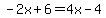 -2x%2B6=4x-4