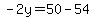 -2y=50-54