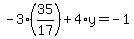 -3%2835%2F17%29%2B4%2Ay=-1