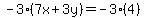 -3%287x%2B3y%29=-3%284%29