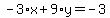 -3%2Ax%2B9%2Ay=-3