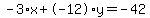 -3%2Ax+%2B+-12%2Ay+=+-42