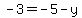-3+=+-5-y