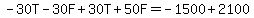 -30T-30F%2B30T%2B50F=-1500%2B2100