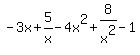 -3x%2B5%2Fx-4x%5E2%2B8%2Fx%5E2-1