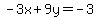 -3x+9y=-3