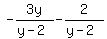 -3y%2F%28y-2%29+-+2%2F%28y-2%29