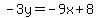 -3y+=+-9x+%2B+8