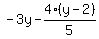 -3y+-+4%28y-2%29+%2F5