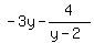 -3y+-+4%2F%28y-2+%29