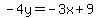 -4y=-3x+9