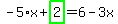 -5%2Ax%2Bhighlight_green%28+2+%29=6-3x