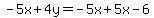 -5x%2B4y=-5x%2B5x-6