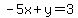 -5x+%2B+y+=+3