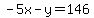 -5x+-+y+=+146+