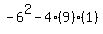 -6^2-4(9)(1)
