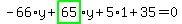 -66%2Ay%2Bhighlight_green%28+65+%29%2Ay%2B5%2A1%2B35=0