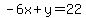 -6x%2By=22