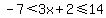 -7%3C3x%2B2%3C=14
