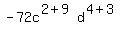 -72c%5E%282%2B9%29d%5E%284%2B3%29