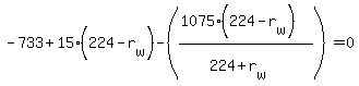 -733%2B15%28224-r%5Bw%5D%29-%28%281075%28224-r%5Bw%5D%29%29%2F%28224%2Br%5Bw%5D%29%29=0