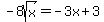 -8sqrt(x) = -3x + 3