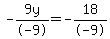 -9y%2F-9=-18%2F-9