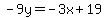 -9y=-3x%2B19