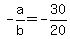 -a/b = -30/20