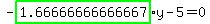 -highlight_green%28+1.66666666666667+%29%2Ay-5=0