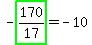 -highlight_green%28+170%2F17+%29=-10